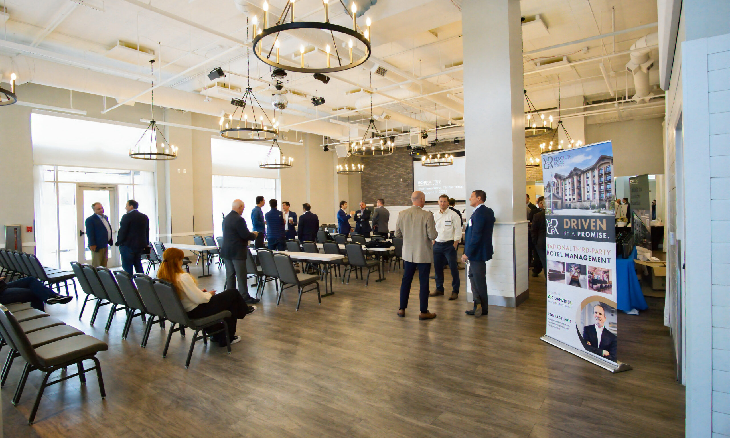 Corporate event taking place in our Plaza Room