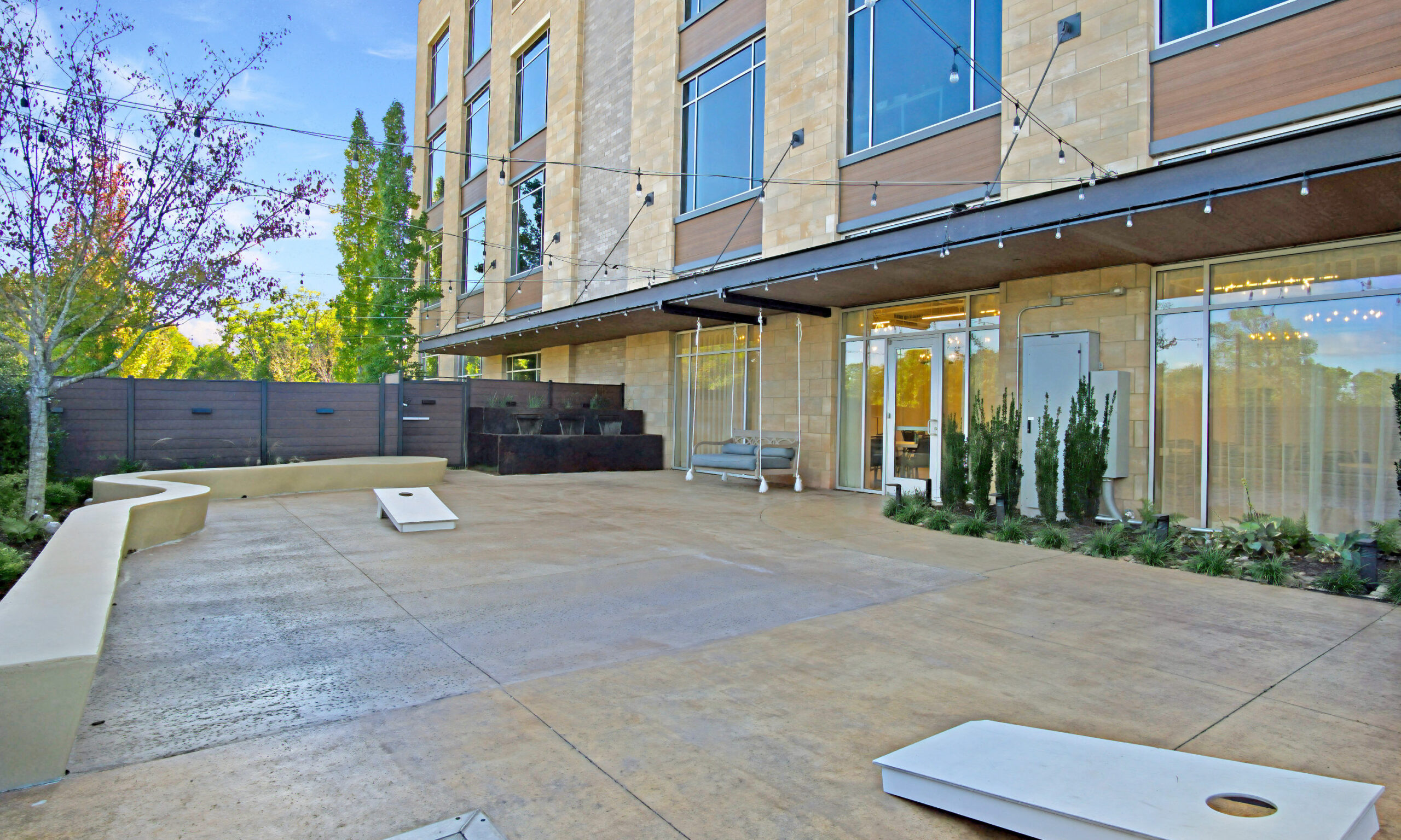 Private Enclosed Patio at our Plaza Room event center